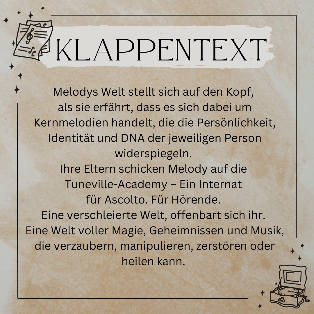 "Melody - Das Echo von Tuneville" Signiertes Hardcover mit Farbschnitt, Lesezeichen, Charakterkarte und Überraschungs-Goodies