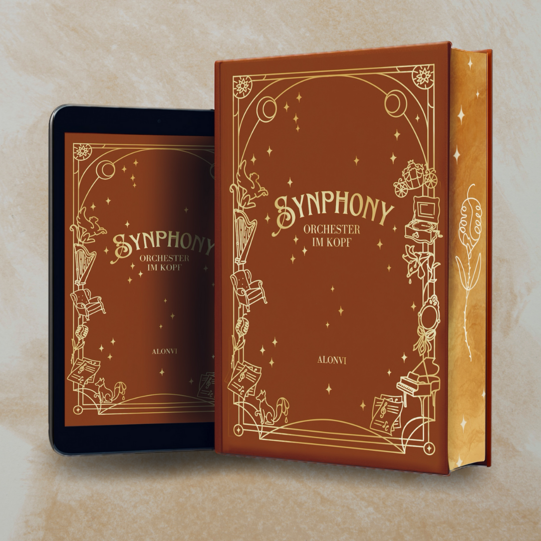 "Synphony - Orchester im Kopf" Signiertes Hardcover mit Farbschnitt, Lesezeichen und Charakterkarte