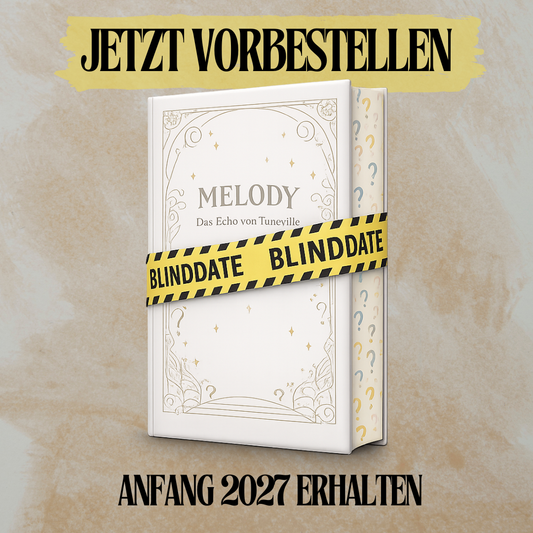 "Melody - Das Echo von Tuneville" Signiertes Hardcover mit Farbschnitt, Lesezeichen, Charakterkarte und Überraschungs-Goodies