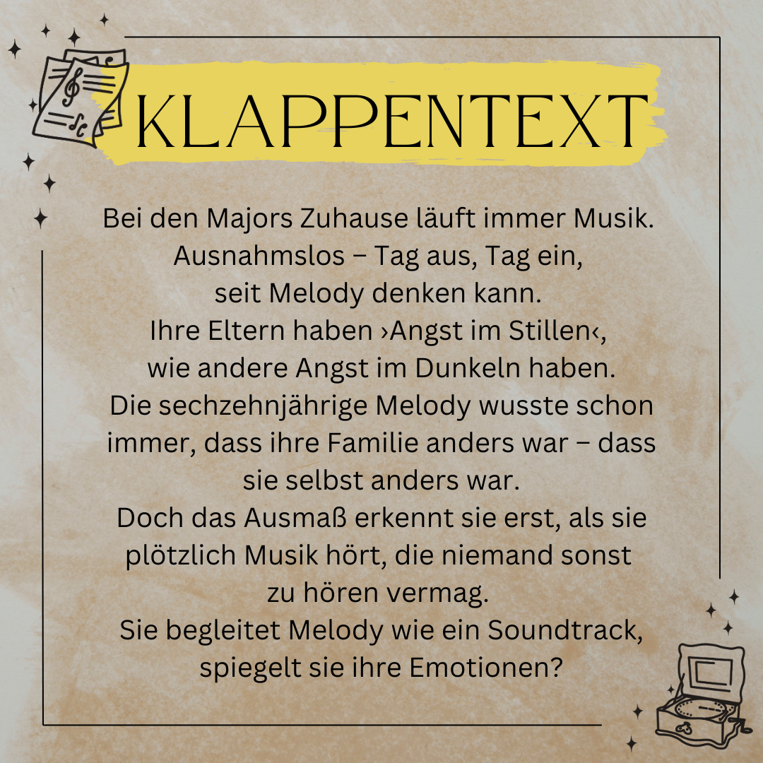 "Melody - Das Echo von Tuneville" Signiertes Hardcover mit Farbschnitt, Lesezeichen, Charakterkarte und Überraschungs-Goodies